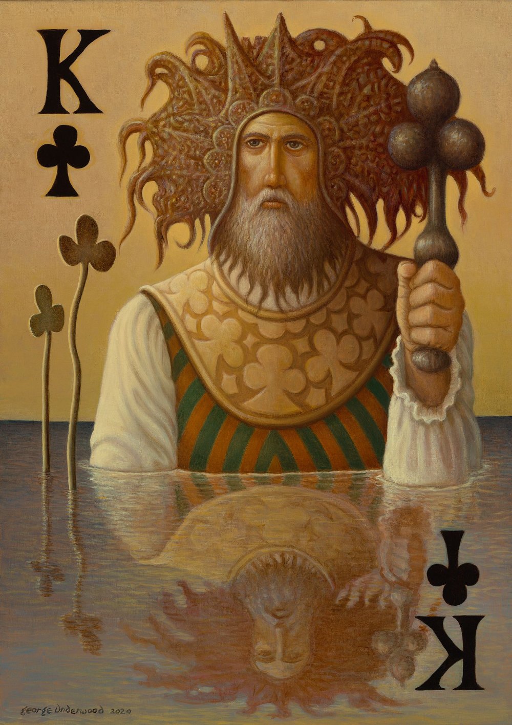 George Underwood (British, b.1947). 'King of Clubs', oil on canvas. Signed and dated 2020,