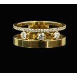 Messika of Paris, 'Move Romane' ring, set with a row of round brilliant cut diamonds, three bezel