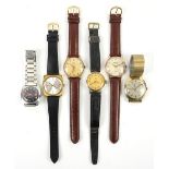 Six watches; including a Hislon 17 Rubis, a Zelma De Luxe, a vintage Timex, Citizen, Smiths Empire