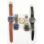 Bucherer Subprofessional 200M chronograph automatic watch, Seiko automatic watch, Marcel sports