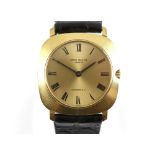 Patek Philippe, A gentleman's reference 3543, 18 ct gold manual wind cushion form wristwatch, the