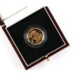 Royal Mint. 1996 Gold Proof Sovereign Coin, in presentation box and case with certificate /