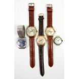 Medana watch with white enamel dial, Slava 26 jewels watch, Cronel 17 jewel watch, with a blue