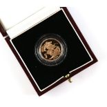 Royal Mint. 1998 Gold Proof Sovereign Coin, in presentation box and case with certificate /