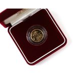 Royal Mint. 2000 Gold Proof Half-Sovereign Coin, in presentation box and case with certificate /
