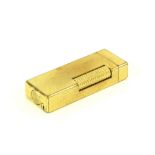 Dunhill lighter, Marked US.RE 24163 Patented, gold plated engine turned case, 6.4 x 2.2 x 1.2 cm