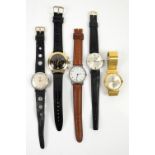 Five watches, including a Sekonda chronograph 23 jewels watch, Sekonda De Luxe automatic wristwatch,