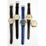 Mondaine 25 jewel incabloc automatic wristwatch, silvered face with baton markers, date aperture