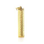 Vintage gold keepsake pendant, the engraved tubular container unscrews from the lid, suspended