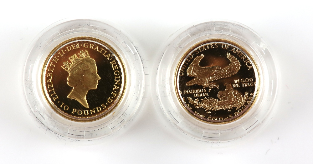 Royal Mint. Ladies of Freedom 1996 two gold coin set, comprising a £10 Britannia and a $5 Liberty - Image 2 of 2