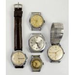 Liga antimagnetic 15 jewels watch, Action antichoc 17 rubis watch, Ruhla silver dial wristwatch,
