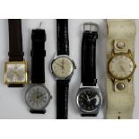 Vintage 1960's Smiths square faced dress watch with silvered dial and 21 jewel movement, on a