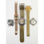 Bulova ladies Tank watch, with gold plated case and bracelet, an Enicar ultrasonic watch, dial