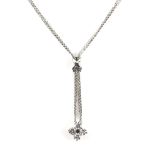 Contemporary diamond drop necklace, set with four round brilliant cut diamonds, estimated total