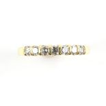 Diamond seven stone ring, set with round brilliant cut diamonds, estimated total diamond weight 0.50