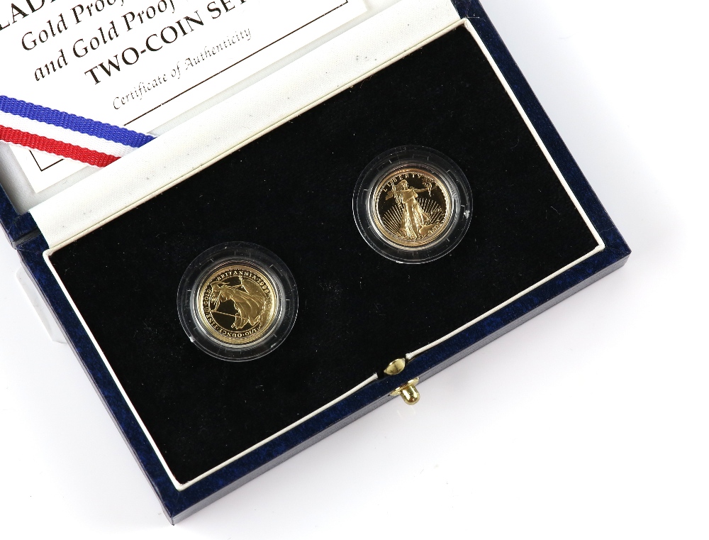 Royal Mint. Ladies of Freedom 1996 two gold coin set, comprising a £10 Britannia and a $5 Liberty