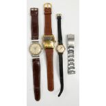 Fortis Swiss Tuxedo II hifi-matic wristwatch, square dial, ombre golden face, horizontal baton