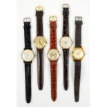 Pobeda soviet watch with white dial, Poljot 22 jewel watch, Timex watch, Zelma 17 jewel watch and