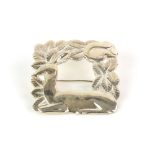 Georg Jensen silver deer and squirrel brooch, No 318, designed by Arno Malinowski, a square open