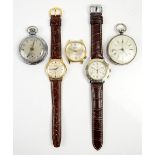 Mixed group of pocket watches and watches, including a Charles King, Liverpool 1864 silver