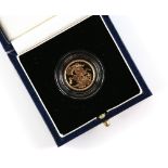 Royal Mint. 1997 Gold Proof Half-Sovereign Coin, in presentation box and case with certificate /