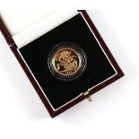 Royal Mint. 1997 Gold Proof Sovereign Coin, in presentation box and case with certificate /