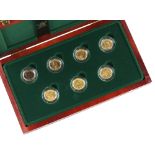 Royal Mint. The Sovereign Century Collection. Seven gold Sovereign coins, 1901, 1907, 1912, 1931,