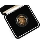 Royal Mint. 2005 Gold Proof Sovereign Coin (St. George and the Dragon), in presentation box and case