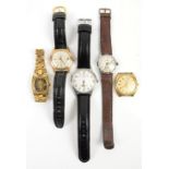 Omega ladies automatic wrist watch with tobacco dial, baton hour markers and bracelet strap, an