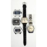 Two matching Adrem 17 jewel Digital watches, with a similar Lucerne Swiss watch, Buren square