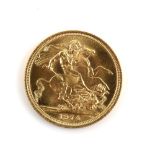 Queen Elizabeth II gold full sovereign, 1974