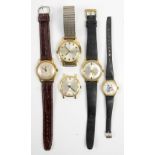 Boodle and Dunthorne 17 jewels wristwatch on black leather Hirsch strap, Tom and Jerry watch, Enicar