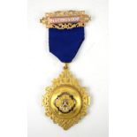 9ct gold and enamel medallion for London Master Bakers Protection Society, Birmingham 1929, engraved