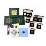 Royal Mint. Various silver proof coins and other commemorative coin sets. To include 1996 Family
