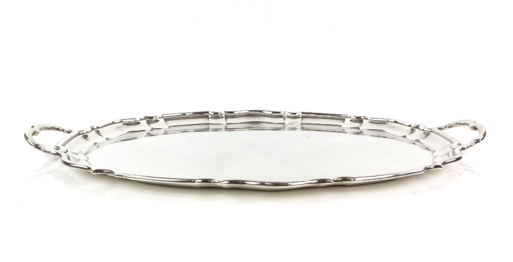 George V silver two handled tray, by Cooper Brothers & Sons Ltd, Sheffield 1930, with shaped border, - Image 2 of 4