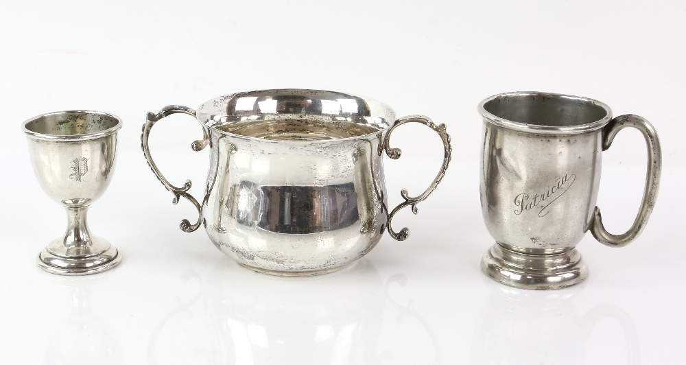 Victorian silver christening set comprising knife, fork, spoon and napkin ring, by Goldsmiths' - Image 4 of 7