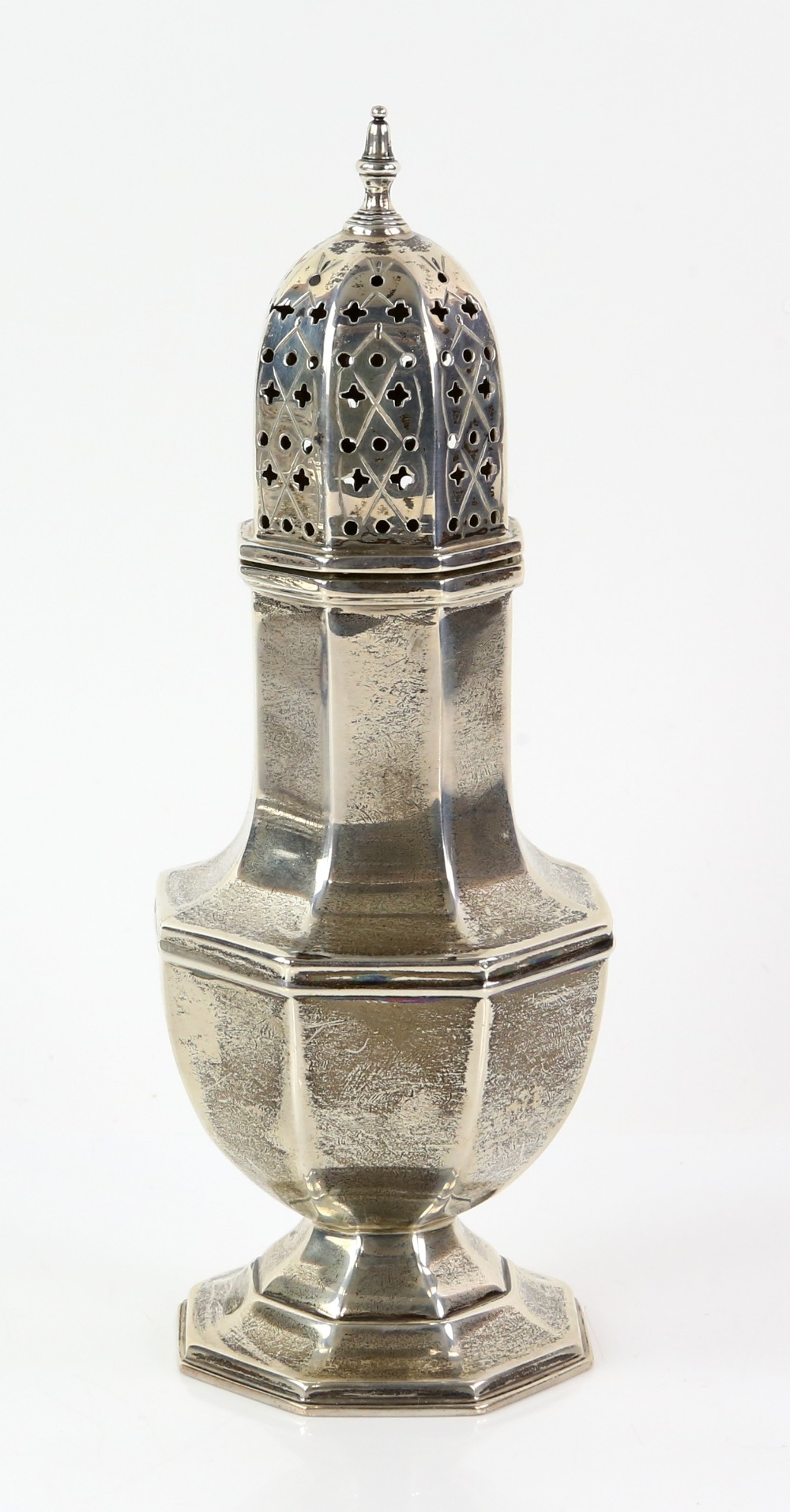 George VI silver sugar sifter of octagonal section, by Viner's Ltd, Sheffield, 1941, silver sauce - Image 4 of 11