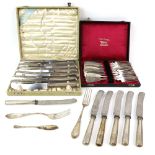 German silver flatware to include a set of twelve table forks with monogrammed terminals, in