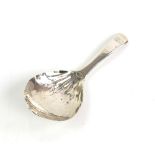 George III silver caddy spoon with demi fluted bowl, London 1802, 9.5 cm long, 9 g