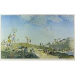 After Sir William Russell Flint, RA (Scottish, 1880-1969), St Malo, 1939, colour print, signed in