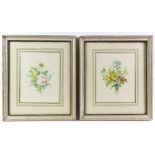 Vittorio Guidotti, pair of still-lifes of flowers, signed, watercolours, 21.5cm x 16.5cm,