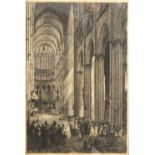 Axel Herman Haig (1835-1921). First Communion in Amiens Cathedral (1891) Etching, monogrammed and