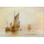 J Hill, marine scenes, watercolour, pair, signed, 24cm x 35cm (2) Provenance: A. R. Whibley & Son,