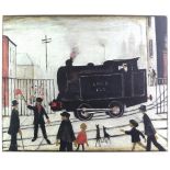 § Laurence Stephen Lowry RBA RA (British, 1887-1976). 'Level Crossing', offset lithograph in