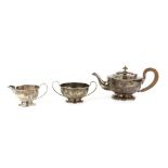 George VI silver three-piece tea service, by Cooper Brothers & Sons Ltd, Sheffield 1938,