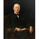 Lindsay Williams (British), 'Portrait of Sir William Seager', oil on canvas, bearing label for '