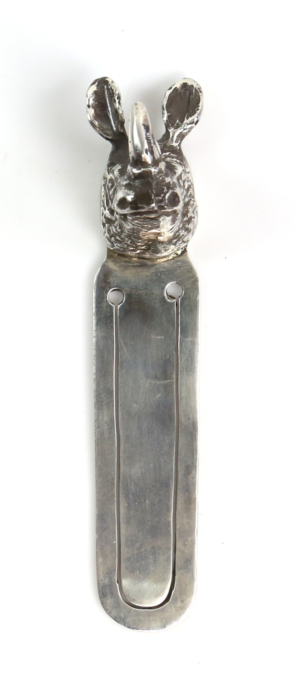 George V silver bookmark with a rhino head terminal, by William Neale Ltd, Birmingham 1917, 8 cm - Image 3 of 5