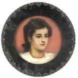 M E Kindon, British c. 1855-c. 1925, shoulder length portrait of a young girl, signed, pastels, 29cm