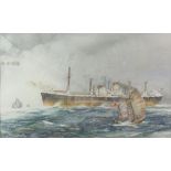 John H Meadows, British 20th century, 'To Taiwan Breakers', signed and dated 1976, watercolour, 27.