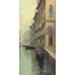 A Marauyeni, 20th century, Venice canal scene, signed, oil on canvas, 59cm x 28.5cm,